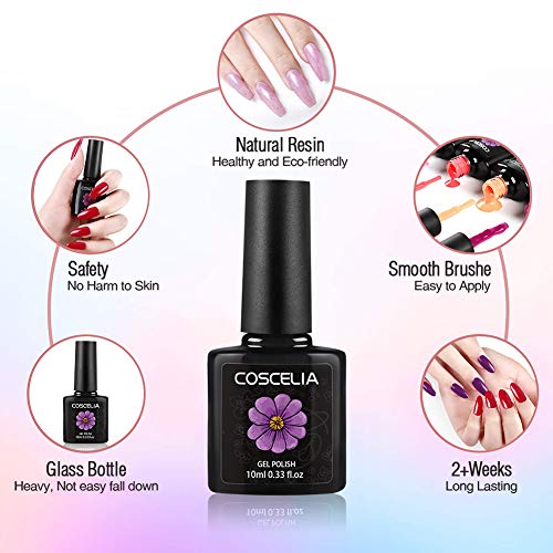 Gel Nail Polish Set 6 Colors Silver Nude Nail Polish Glitter Soak Off Nail Gel U V Nail Gel for Nail Art Salon Design Manicure Starter Set - Thumbnail 3