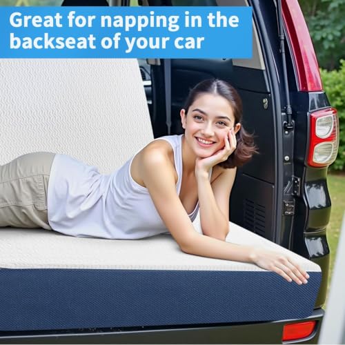 Image of Folding Mattress Twin, 6 inch Floor Bed Futon for Guest Bed,Camping,White