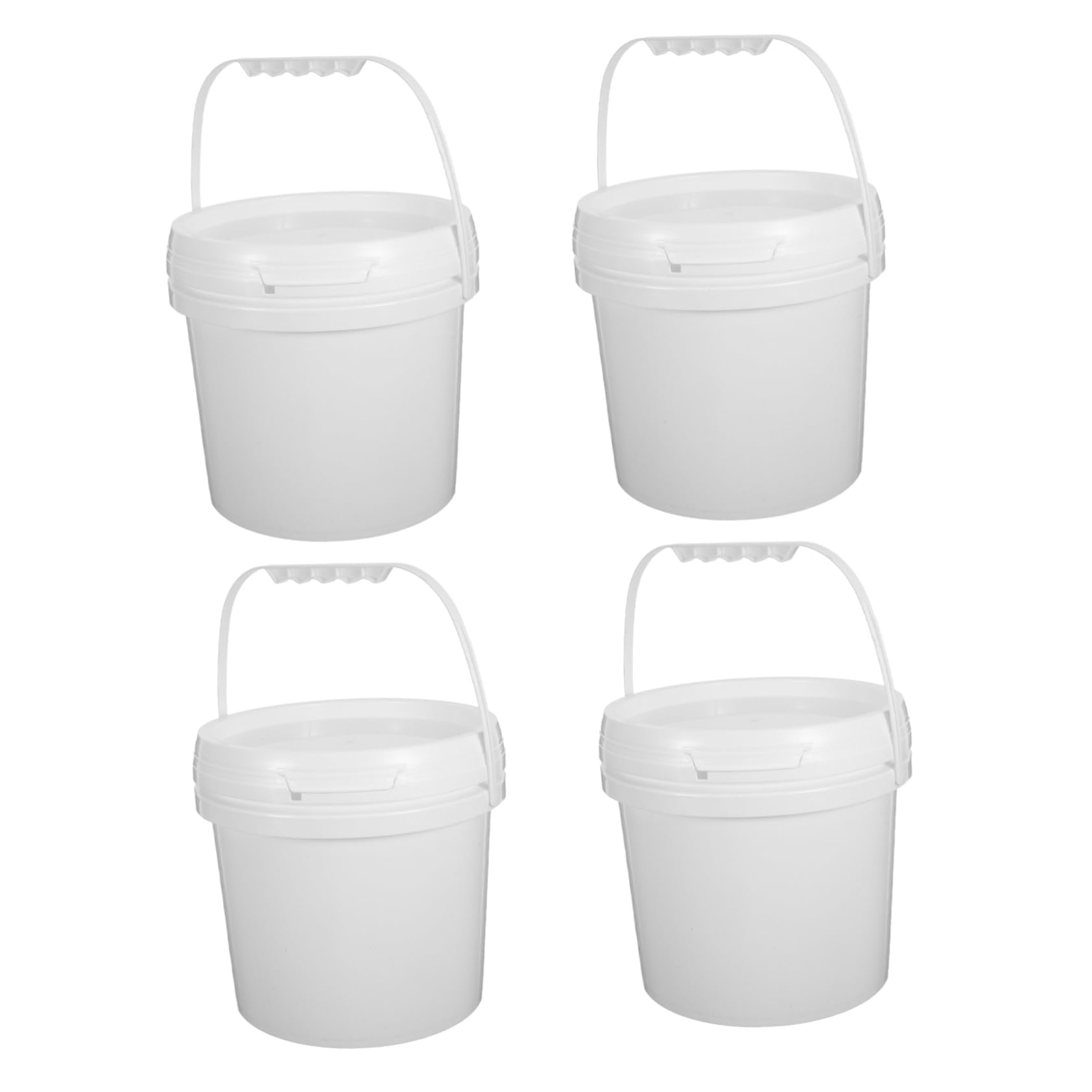 COLLBATH 4 Sztuki Plastikowe Wiaderka Do Przechowywania Żywności z Uchwytami Pojemniki Do Lodów i Mrożonek Szczelne Ergonomiczne Wielofunkcyjne