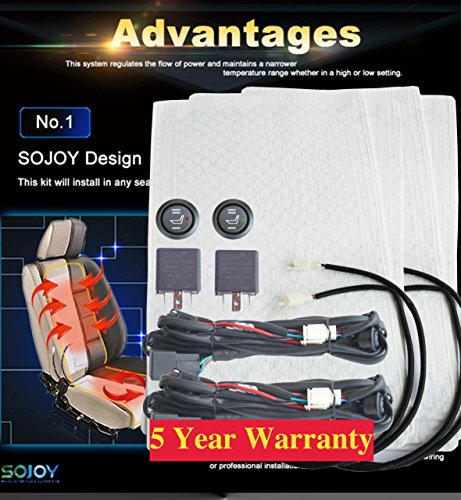 Sojoy Universal Retrofit Insert Heated Seat Heater Kits (2 Seats) (11x18.5) - //coolthings.us