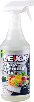 LEXX Fruit & Vegetable Wash Spray - Natural Produce Cleaner, Removes Pesticides, Wax, Dirt & Residue Food-Safe Veggie & Fruit Cleaner, No Taste or Rinse Residue, Made in USA, 32 oz