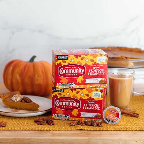 Image of Community Coffee Spiced Pumpkin Pecan Pie Flavored Keurig Coffee Pods, 10 Count, Limited Edition, Medium Roast, 10 count (Pack of 1)