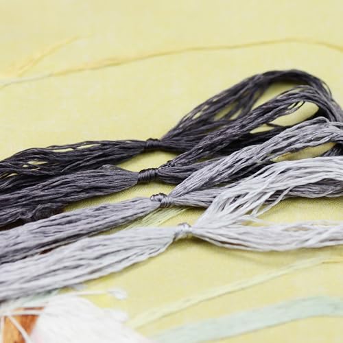 Image of 4 Skeins Mulberry Silk Floss Embroidery Thread Floss-Cross Stitch Threads China Silk Woven Jewelry Threads DIY Sewing Kits (09)
