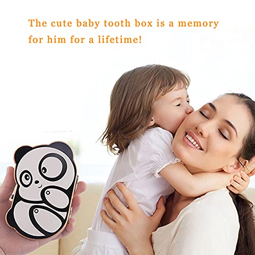Baby tand Keepsake Fairy Box houder met Lanugo fles, houten Panda patroon melktanden opbergdoos, baby douchegiften voor… - Image 5