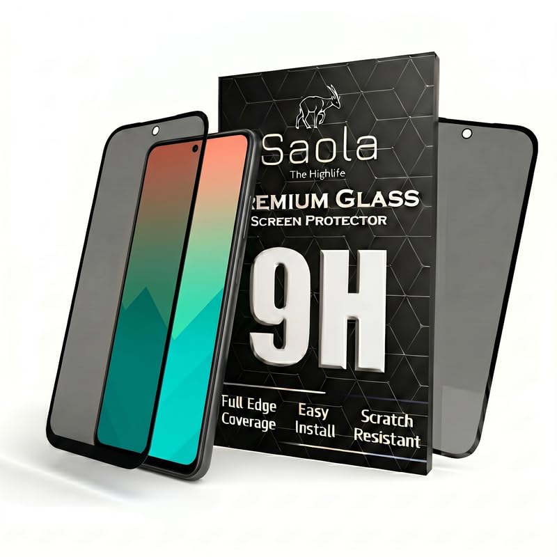 Image of Saola Ultra Privacy Tempered Glass For Tecno Camon 30 Pro (PACK OF 1) with Free Installation Kit. Full screen Coverage. Free Replacement If Received Damaged - 6.78 inch