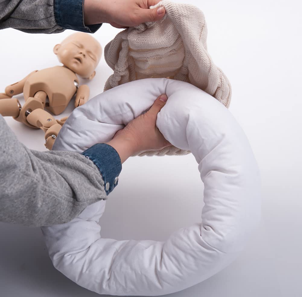 Surakey Accessoires de photographie pour bébé nouveau-né - Donut posing - Coussin Newborn pour séance photo - Panier de remplissage - Pour bébé de 0 à 6 mois - Beige
