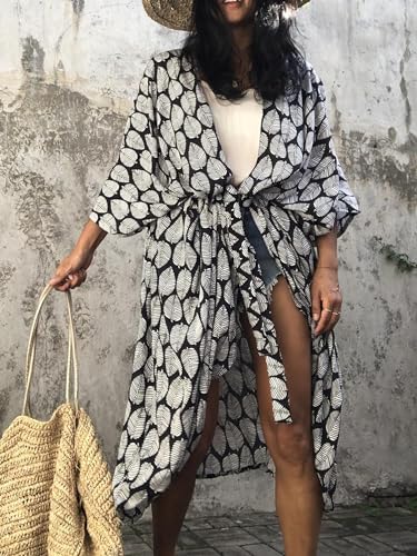 Image of Kaftan Dresses for Women Plus Size Summer Beach Dress with Print and Swim Cover Ups