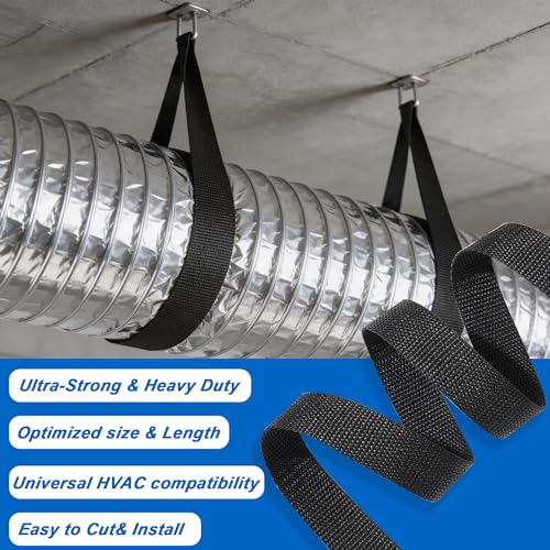 Heavy Duty Duct Strap 150FT Black Nylon Webbing Strap for HVAC Duct, Durable Wrap Support Band for HVAC, Air Duct, Vent Installation, Building & Home Improvement by GTACASS - Used condition - Image 7