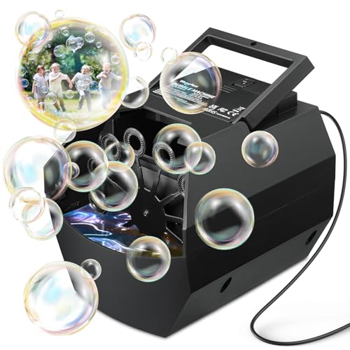 Theefun Tragbare Seifenblasenmaschine, Automatischer Seifenblasenmaschine Kinder 500ml Seifenblasen Maschine 1500+ Bubbles/Min Professional Blasenmaschine für Geburtstag, Party, Hochzeit (Black)