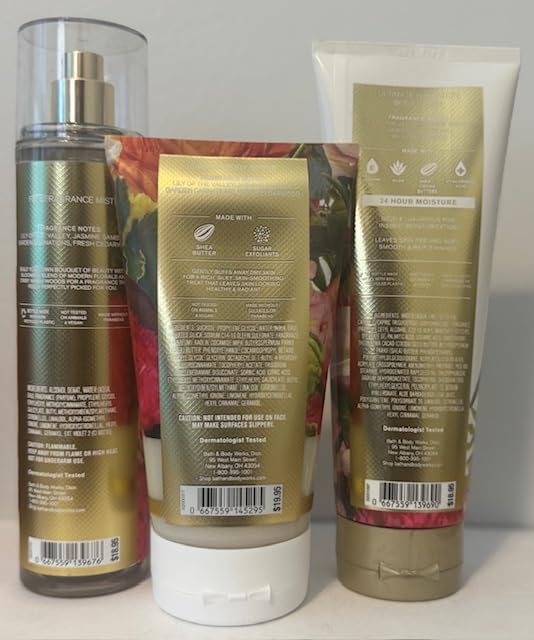 Body Care - BBWs Brightest Bloom Trio Body Care Set - Creamy Body Scrub, Fragrance Mist, and Body Cream