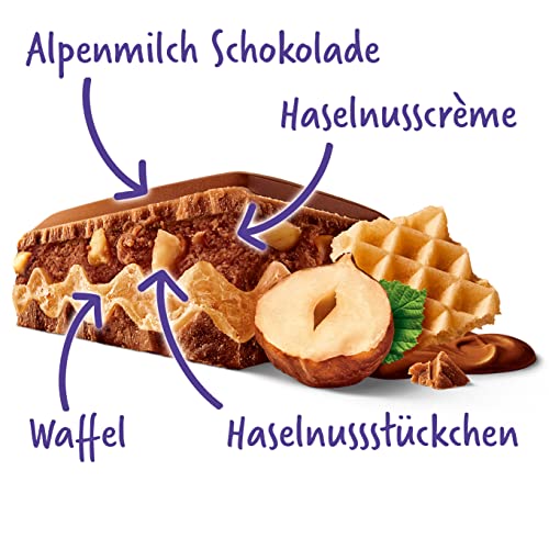 Milka Mmmax Nussini – Alpenmilch-Schokolade mit feiner Haselnusscreme, Nüssen und knuspriger Waffel – 270g 3