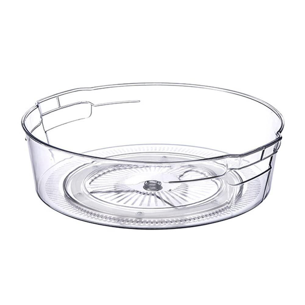 Acfthepiey Transparent Plastic Kitchen Turntable,Cupboard Organiser Turntable Revolving Plastic Rotating Spice Rack