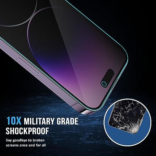 Image of ArmourPro Matte Privacy Tempered Glass for iPhone 14 Pro (6.1 Inch) with Edge-to-Edge Protector, Full Screen Coverage and Easy Installation kit (Pack of 2)