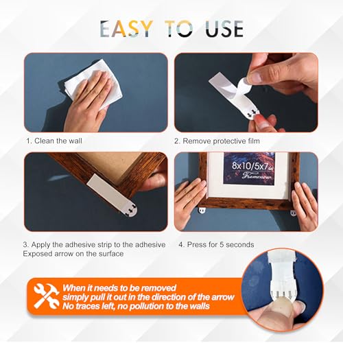 SHFYFHS 24 Paar(48 Streifen) Bilder Montage Strips, Selbstklebend Poster Strips, Powerstrips, Bilder Montagestreifen Klebeband, Montage-Streifen, Für Poster, Rahmen, Spiegel, 93x19mm (Weiß).