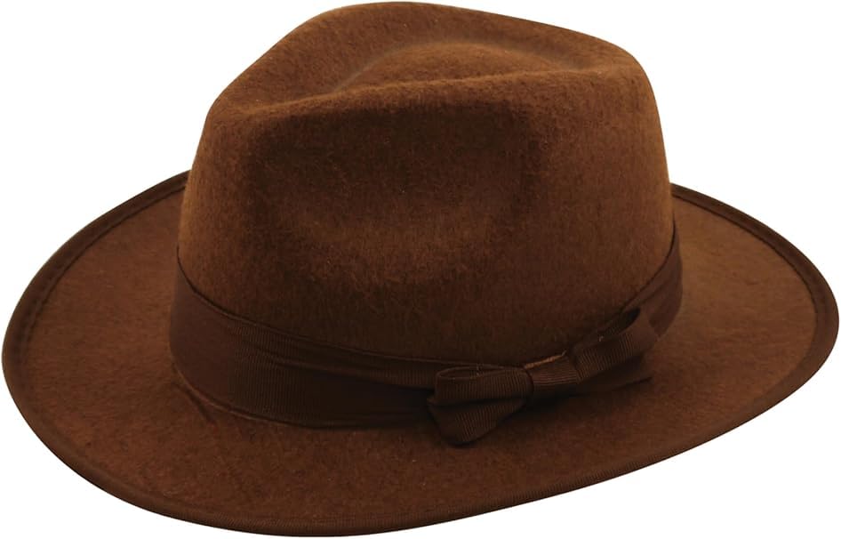 ANZEE Kids Explorer Costume Set Indiana Jones Inspired Adventure Outfit Brown Hat & Bullwhip for Halloween Book Week Fancy Dress & Birthday Gifts (Brown Hat)