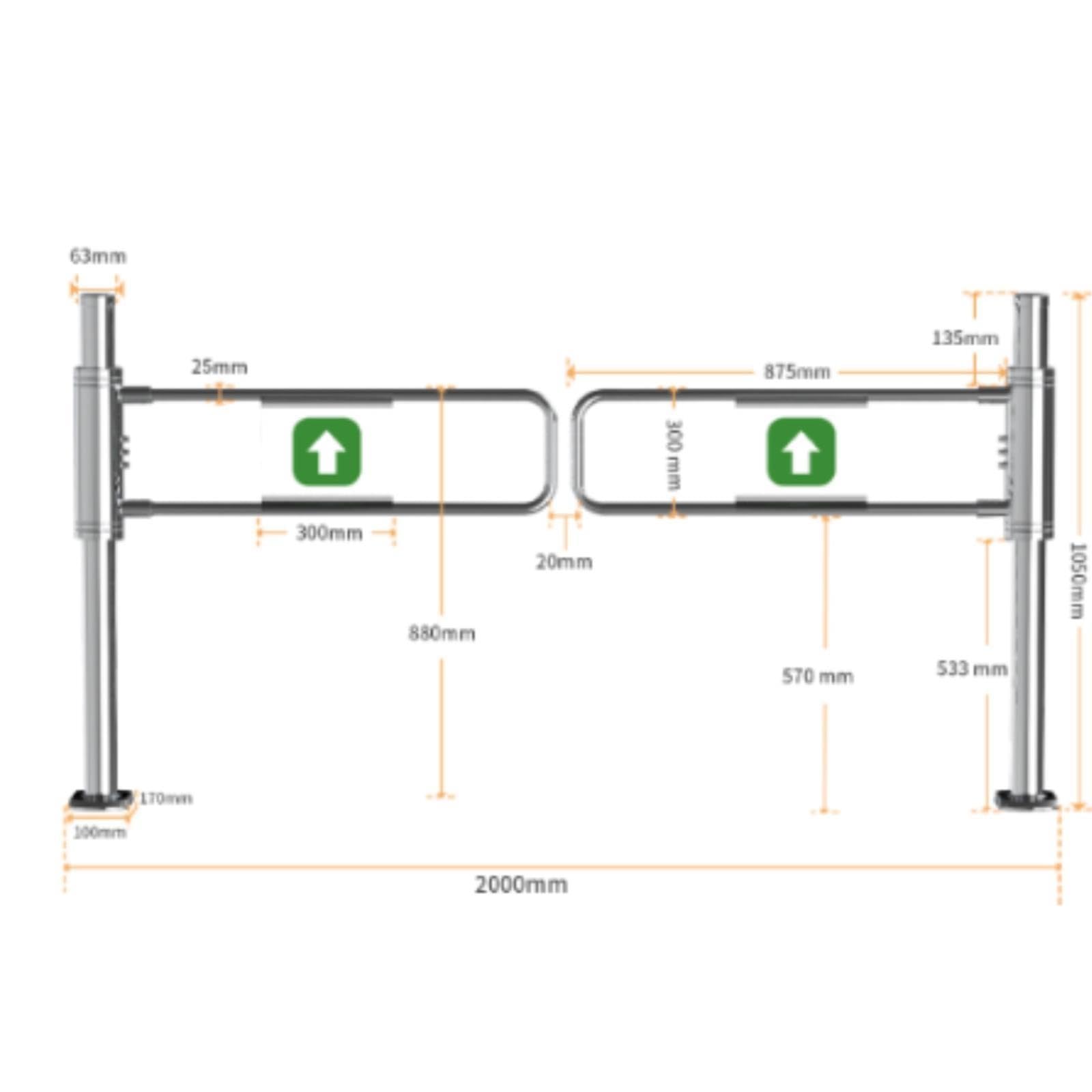 Coppia di porte di sicurezza unidirezionali automatiche a 4 montanti metano cancello battente(A pair of 4 pillars)
