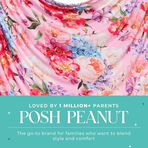 Image of Posh Peanut Swaddle Blanket + Headband Set - Soft Newborn Swaddle Doubles As a Stroller, Receiving Blanket, and Nursing Cover - Matching Baby Swaddles & Headbands for Everyday