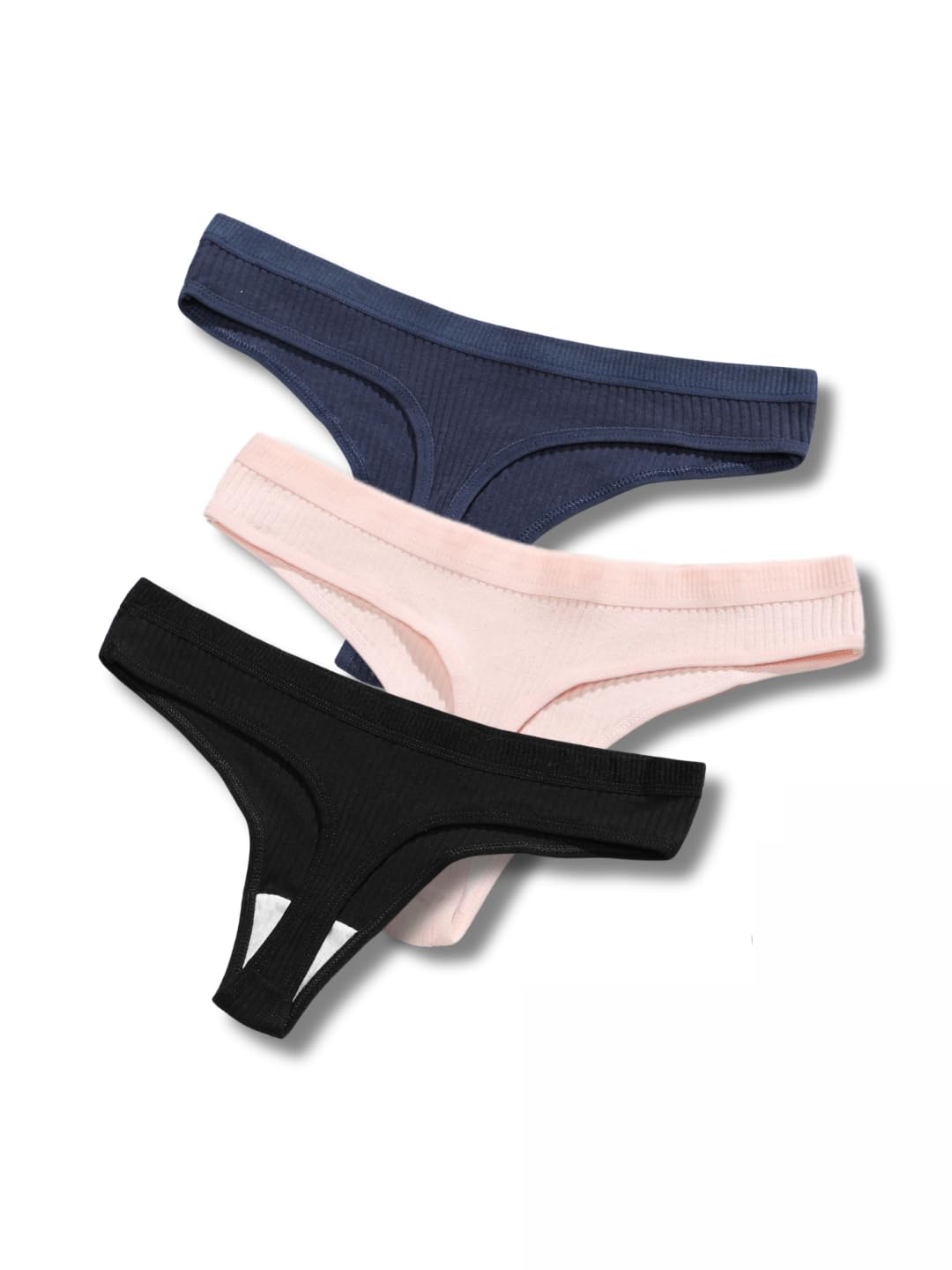 DEKMYCotton Thong Panties for Women's Underwear, Pack of 3