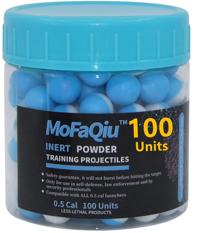 Inert Projectiles - 50 Cal Training Powder Ball, Pepper Ball Launcher Training Projectiles, Training & Recreational Projectile?Compatible with .50 Caliber Pepper Ball Gun Training Balls (100 Count)