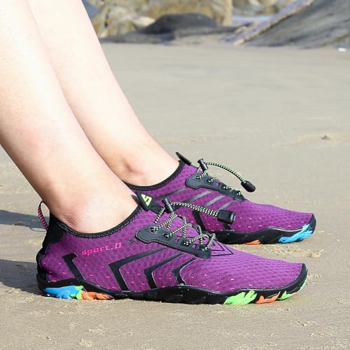 Image of SAGUARO Water Shoes for Women - Barefoot Quick-Dry Aqua Sock, Lightweight, Breathable for Swimming, Beach and Outdoor Activities Size 5.5-10.5