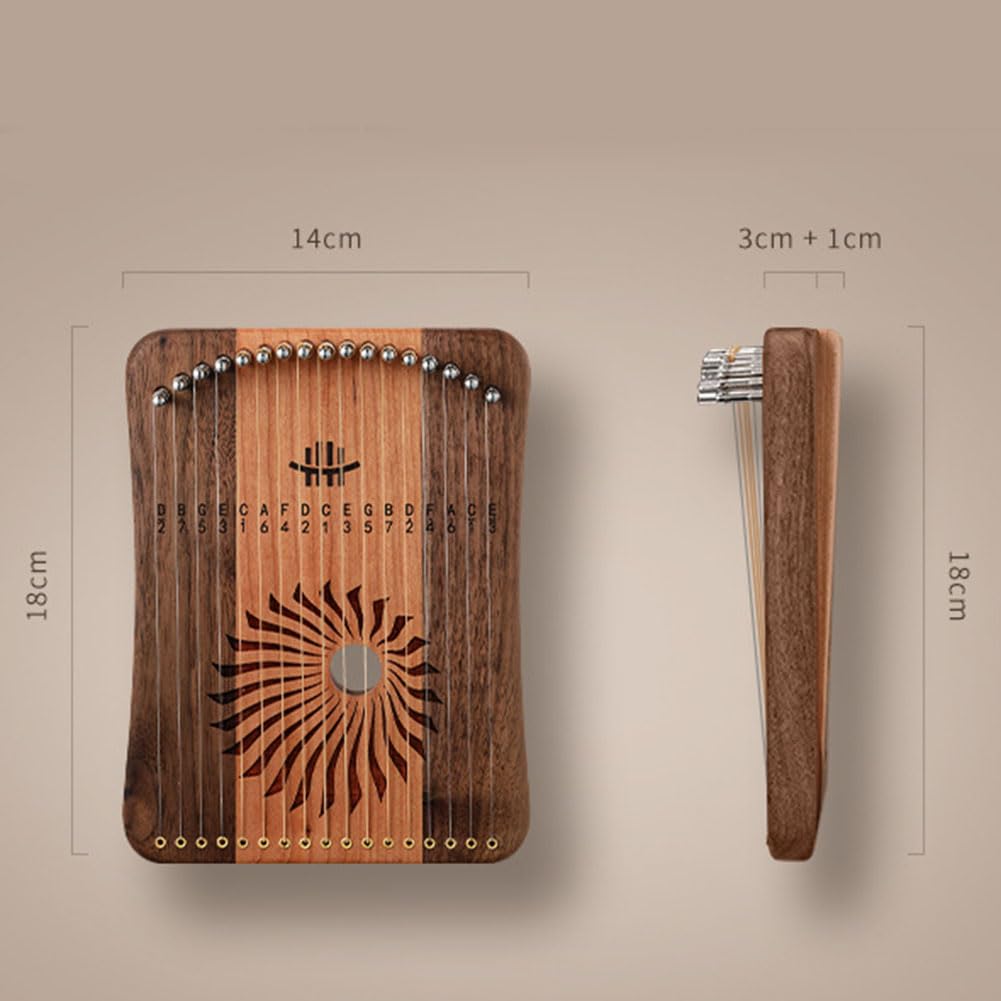 Lyre Harp 31Saiten-Fingerspiel-Harfe mit Stimmschlüssel, Extraktsaiten, Pickbag