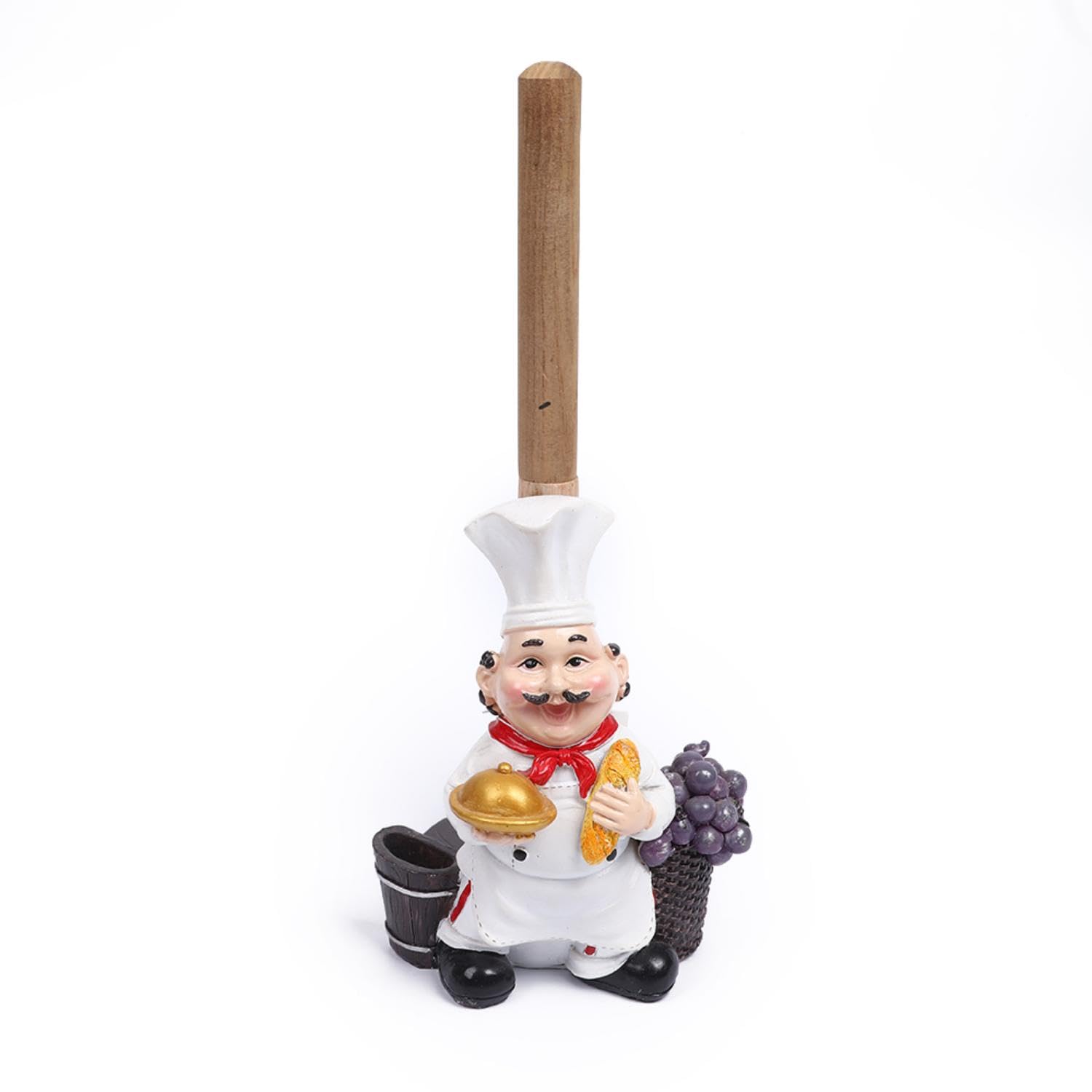 Kitchenthusiast Chef Paper Towel Holder,Cute Paper Towel Holder Chef Style Tissue Holder Made of Resin Used for Home Kitchen Decoration or Dining Room for Family Members