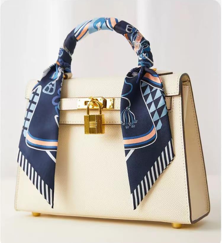 100% Mulberry Silk Scarf for Handbags,Bags, and Purses,1Pcs 2"x35" Hair Ribbon Skinny Neck Scarves for Women - Image 3