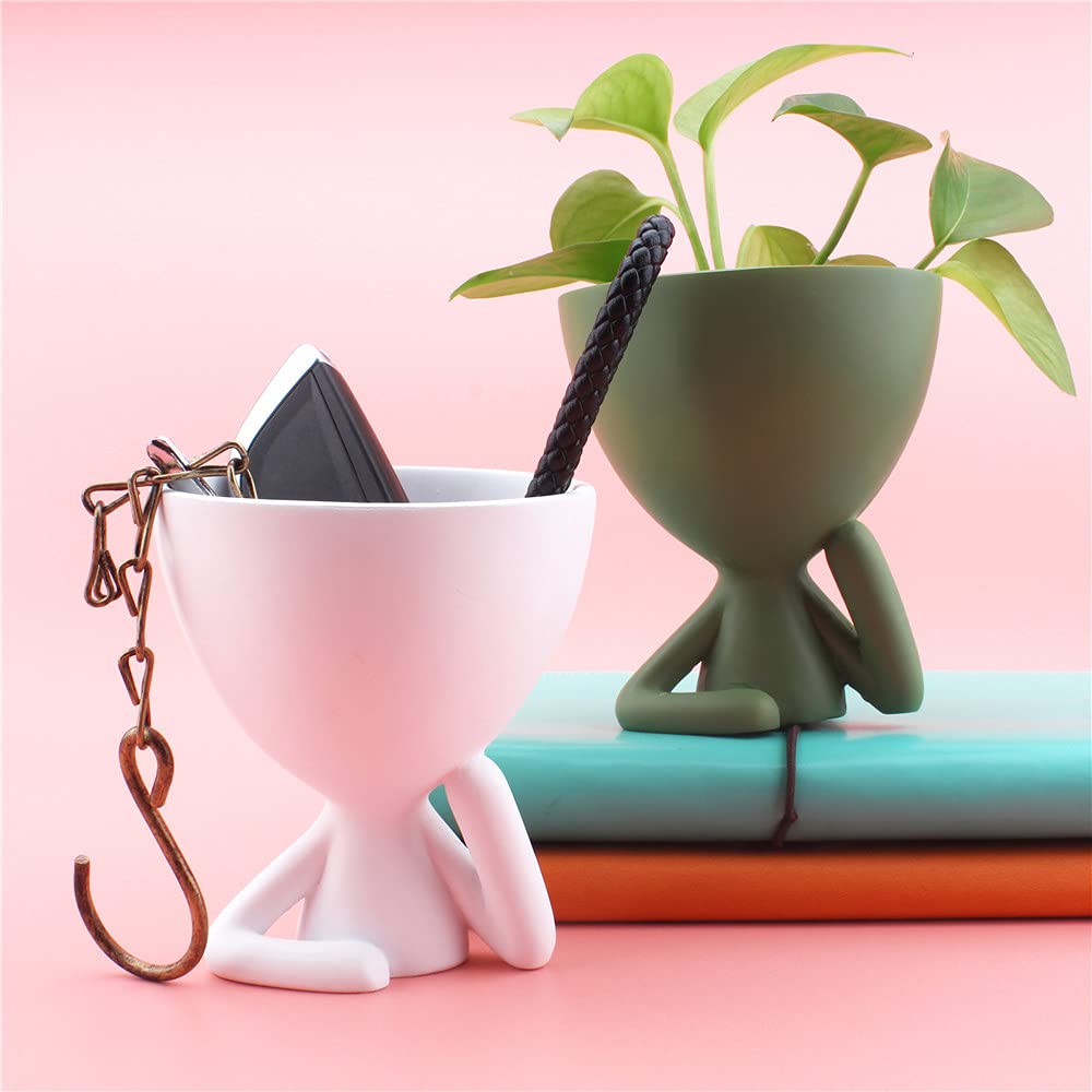 Pot De Fleurs Amusant Pour Plantes Grasses - Décoration Bureau Créative En Résine