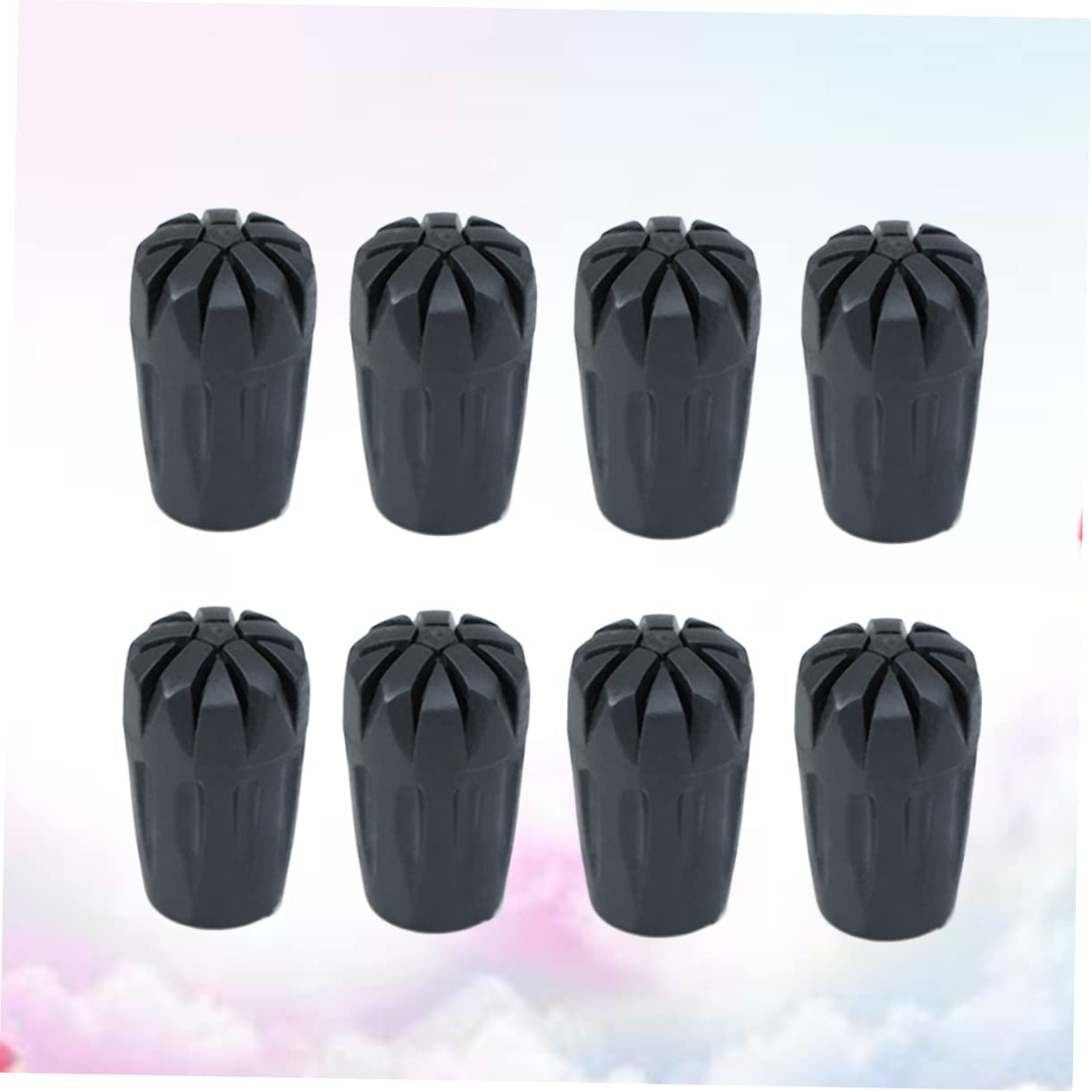 Balacoo 8Pcs Durable Rubber Tips for Trekking Cane and Hiking Pole Replacement Lightweight Protectors with Gasket for Enhanced Grip and Stability for Outdoor Activities