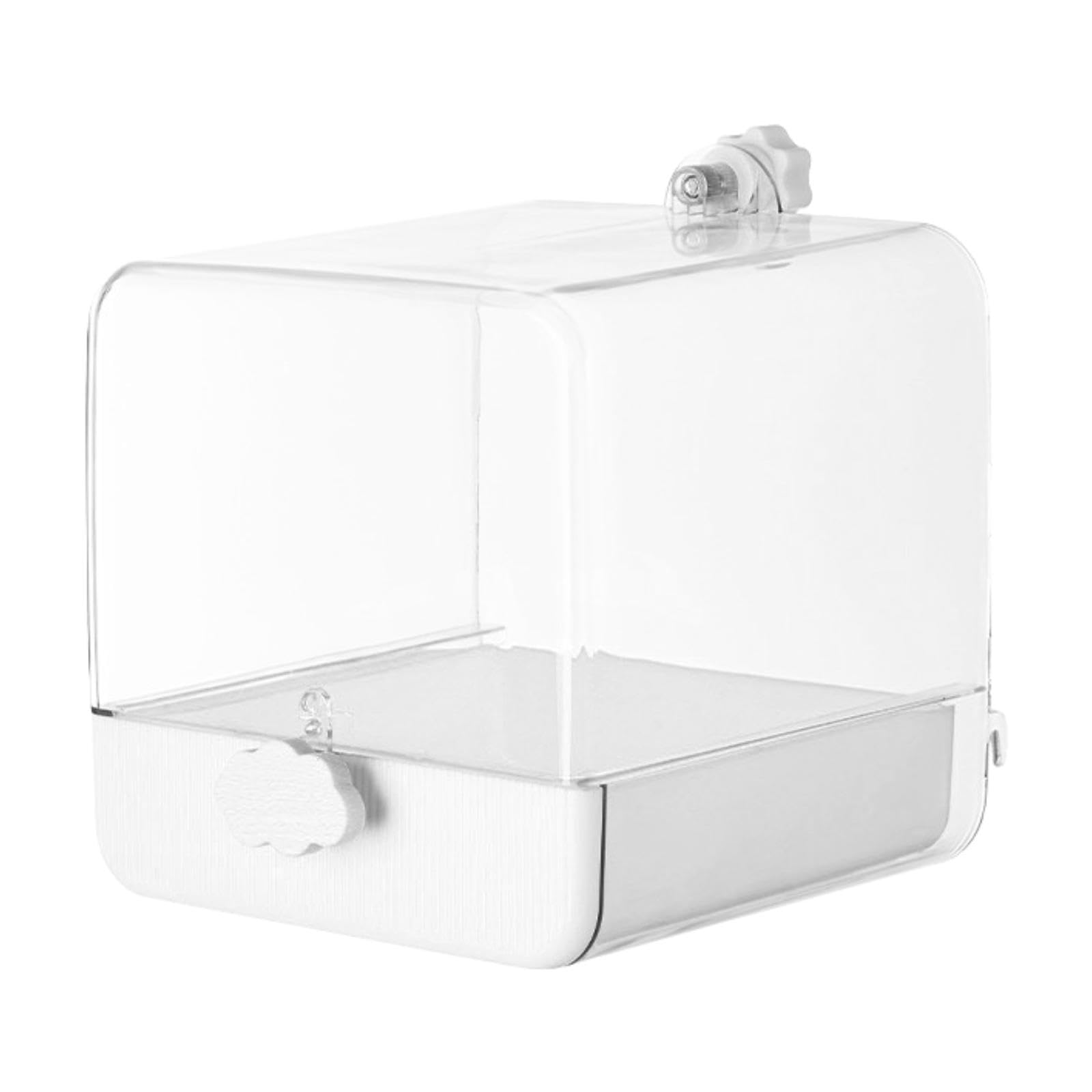 Pet Bird Bad Box, Papageienhängebadewanne, Käfigzubehör Käfig Vogel Dusche Papagei Badehaus für Wellenloser Budgie Kanarien, Weiß