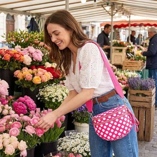 Image of Womens Crossbody Bag, Spacious Nylon Bum Bag Trendy Shoulder Purse with Adjustable Strap Zipped Travel Essentials