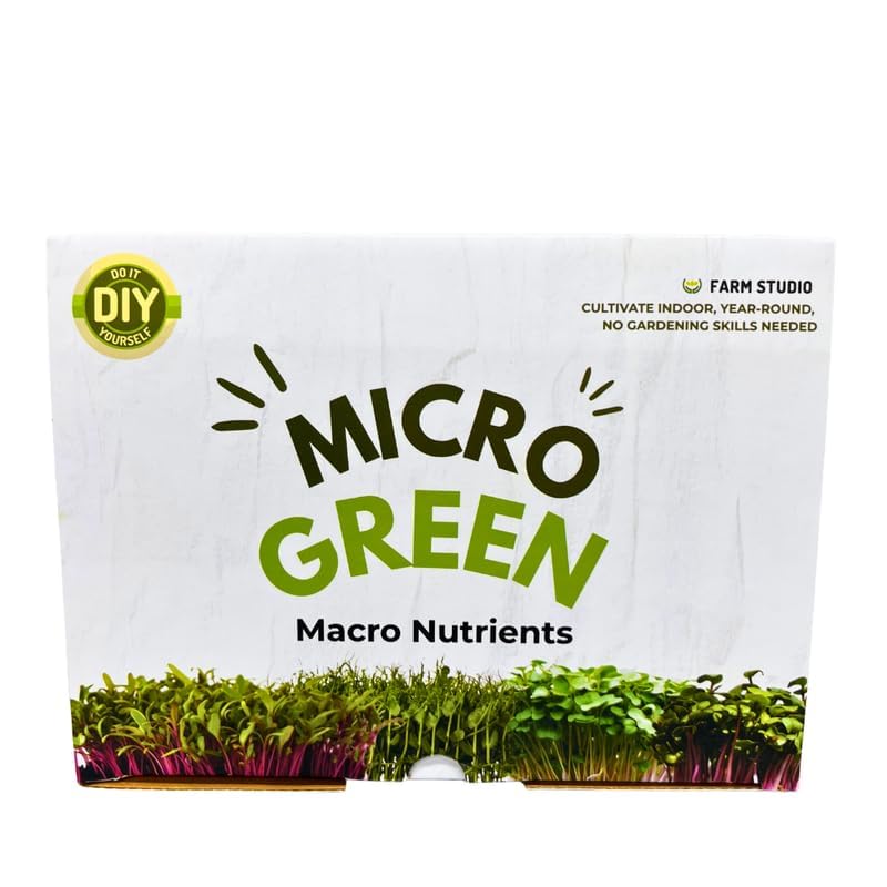 Farm Studio - DIY Microgreens Kit - Easy to use kit for Beginners | Spinach & Mustard | Grow 2 types of Microgreens | Sustainable & Ecofriendly Gift