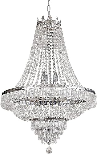 Lámpara de techo , Lámpara de araña, iluminación de araña de cristal imperio francés, 9 bombillas E12 con luz colgante ajustable, colgante de cristal moderno, lámpara de techo empotrada for comedor, s