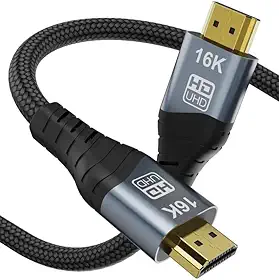 CABLEDECONN Cabo HDMI 2.2 16K de alta velocidade 96Gbps 12Bit 16K @60Hz 8K @240Hz 4K @480Hz trançado banhado a ouro UHD HDR suporta conexão HDMI HDCP 3D compatível com monitor PS5 TV (1 m)