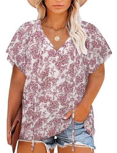 Halife Flowy Tops for Women Hide Belly Summer Boho...