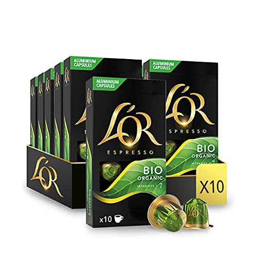 L'Or Espresso Café Bio - 100 Capsules Intensité 7 - compatibles Nespresso®* (lot de 10 x 10)