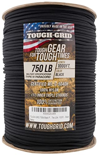 Image of TOUGH-GRID 750 Paracord, 100% Nylon, Made in USA, Type IV Mil-Spec Cord