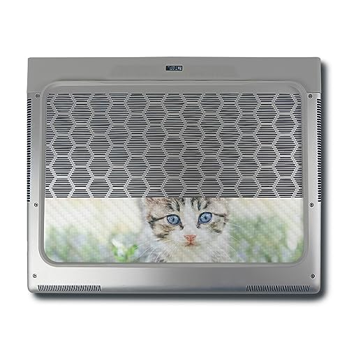 Image of MightySkins Carbon Fiber Skin Compatible with Alienware X16 R1 (2023) Full Wrap Kit - Blue Eyed Kitten | Protective, Durable Textured Carbon Fiber Finish | Easy to Apply | Made in The USA