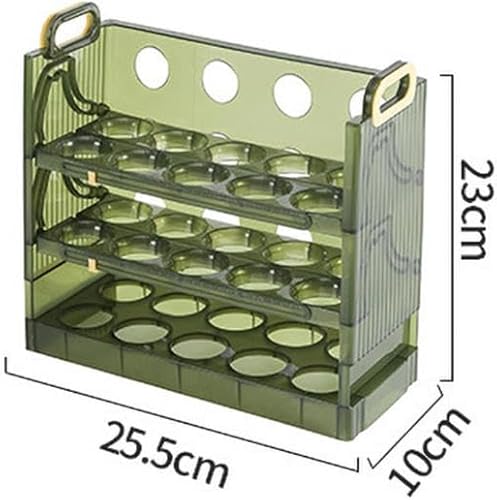 Miniatura 7 de JCAKES Contenedor de huevos para refrigerador, organizador de huevos para refrigerador, caja de huevos, caja de almacenamiento, puerta lateral del