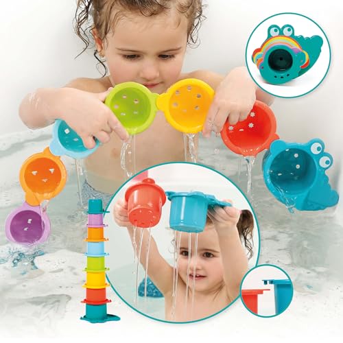 Coffret de bain XXL LUDI avec 16 jeux d'eau interactifs et toboggans pour bébé - 7