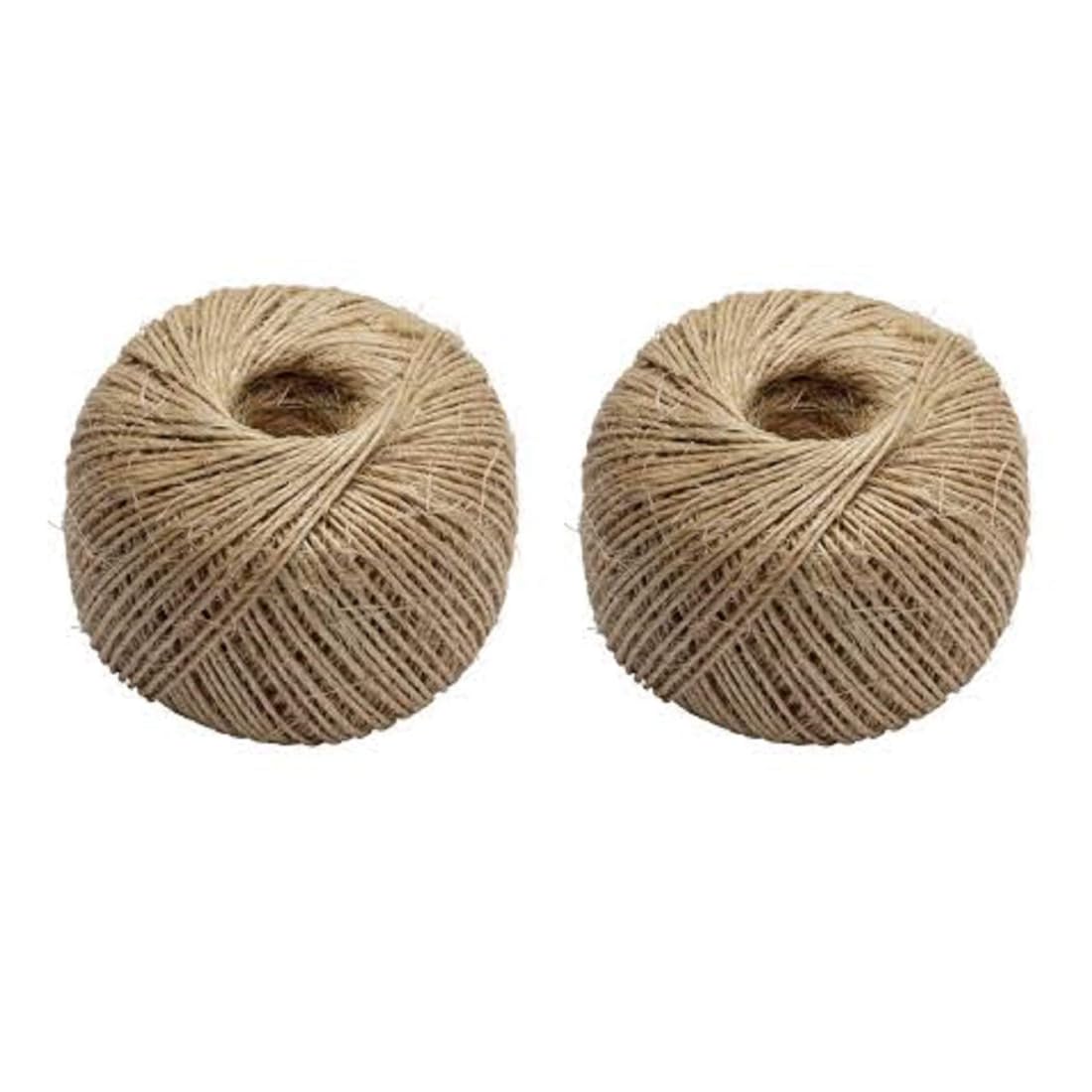 Prokart Natural Soft Jute Thread Rope Natural Twine Jute String Cord for Endless Possibilities of useTwine Gift Box String Rope Floral Craft Wedding Tags Wrap Decor, 2 roll, Approx 60mtr-picture-11
