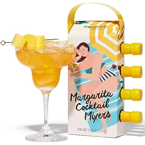Thoughtfully Cocktails, Margarita Mixer Gift Set, 2.3 Ounces Each, Flavors Include Blood Orange, Strawberry, Mango, Watermelon, and Lime, Includes Rimming Salt, Pack of 5 (Contains NO Alcohol) Cover
