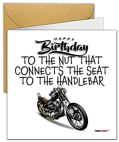 Funny Rude Birthday Cards | Humorous Birthday Card for Bike Lovers | Birthday card for Biker Bikers Him Her Men Women Boyfriend Girlfriend Mates