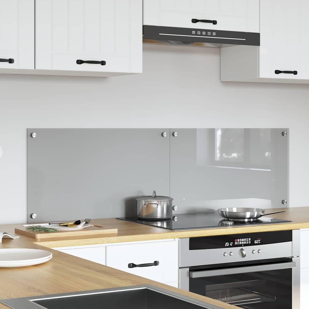 Generisch Küchenrückwand 2 pcs Hellgrau 70 x 40 cm Gehärtetes Glas,Heim Garten,Küche Esszimmer,Küchenhelfer -utensilien-3415446