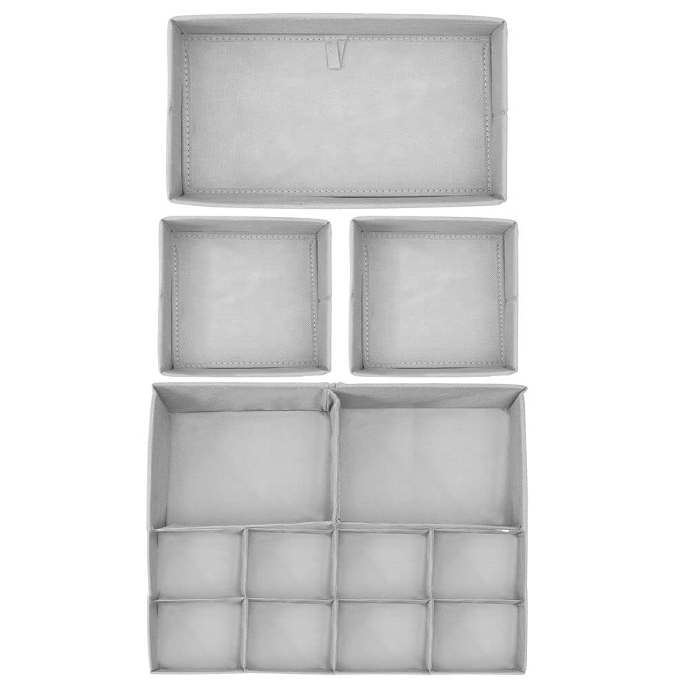 mDesign Scatola portaoggetti per armadi set da 8 3 formati grigio crema