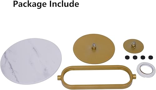 Miniatura 3 de Mesa auxiliar moderna redonda auxiliar mesa auxiliar blanca con parte superior de mármol y d metal e 16 pulgadas mesa de centro pequeña sofá junto a