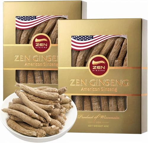 Zen Ginseng American Wisconsin Ginseng Small Long Root 4 Oz 2-Pack