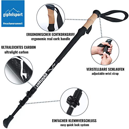 Wanderstöcke Teleskop | Wanderstock für Damen und Herren | Ultraleichte Trekkingstöcke aus Carbon und Aluminium | Nordic… - Image 3