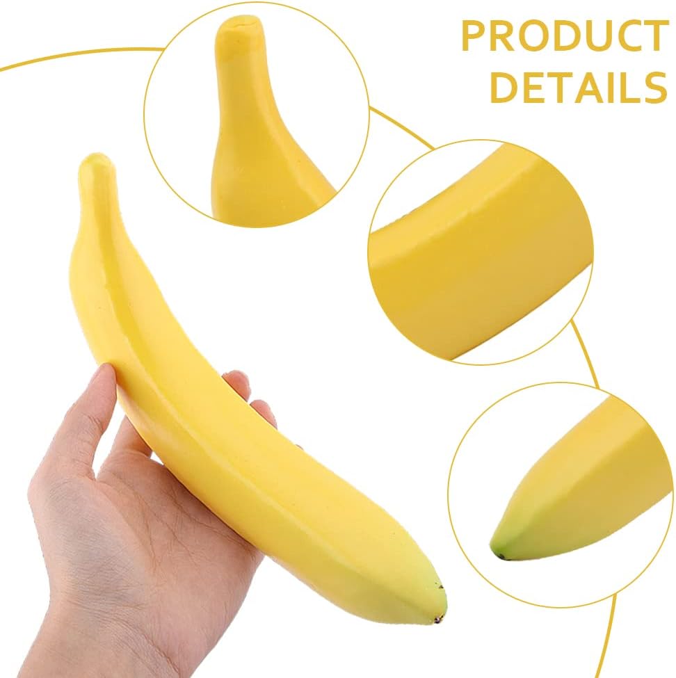 HONUTIGE Artificial Fruit, Fake Banana, 1Pc, 17cm/6.69inch, Home Decoration, Party Props (Single Banana)
