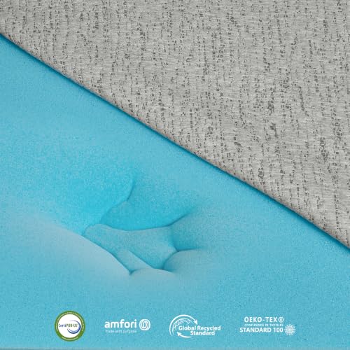Image of Subrtex Mattress Topper, Full Memory Foam Topper with Cover, 4inch, Grey(4inch)